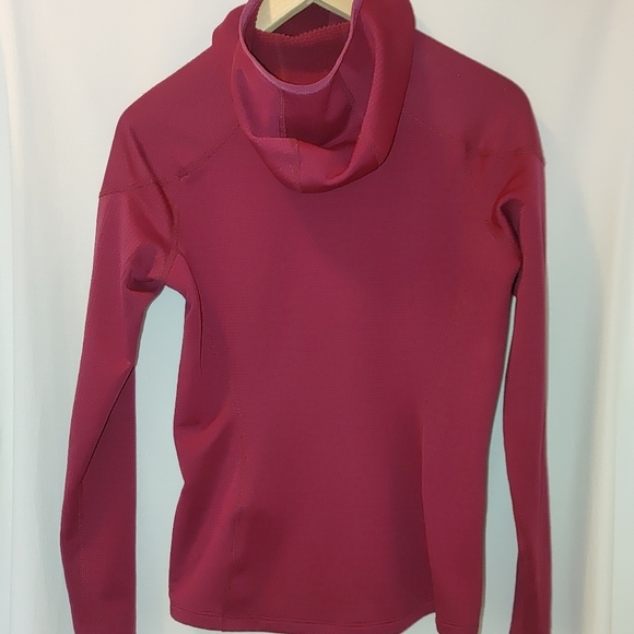 Eddie Bauer First Ascent Half Quarter Zip Grid Fleece Pullover Hooded Pink XS - Picture 4 of 9